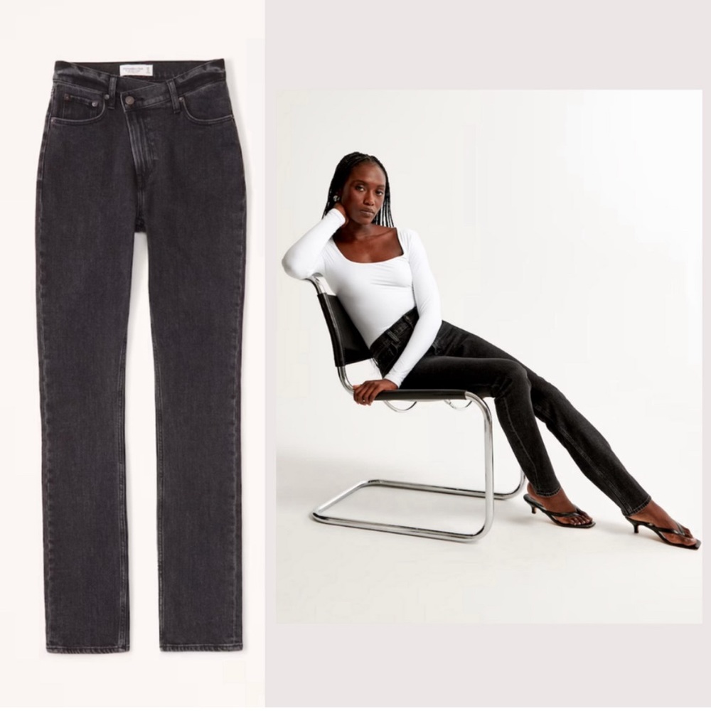 Abercrombie Long Curve Love 90s Slim Straight Ultra High Rise Jeans